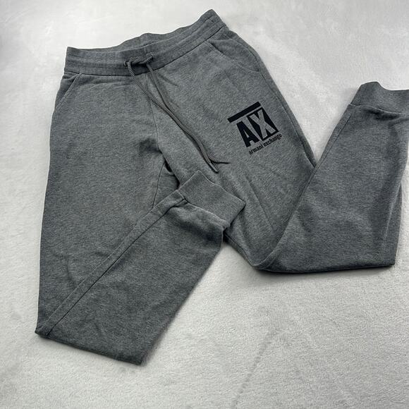 Armani‎ Exchange S Gray Elastic Drawstring Jogger Cotton Blend Sweatpants - Picture 1 of 16